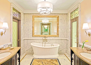 St Regis Dubai ... the rooms have exquisite marble bathrooms.