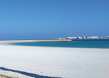 The public beach alongside the sales centre.