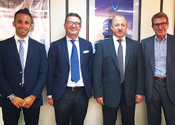 FROM LEFT: Falchetti, Anthony Tabone, president of Philip A Tabone, Allan Damen, vice-president of procurement of RDB-El Seif, and Arletti.