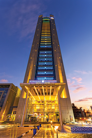 The exterior of Wyndham Dubai Marina.