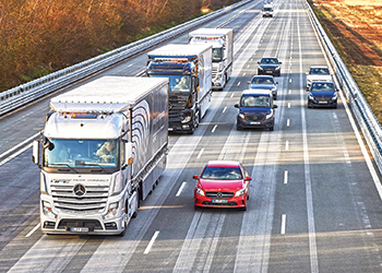 Platooning also allows much more efficient use of road space: 