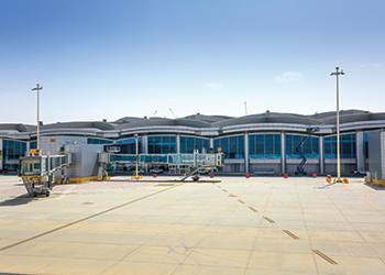 An aero-bridge at the new terminal. 