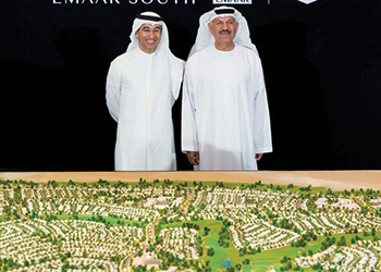 Alabbar and Khalifa Al Zaffin, executive chairman of Dubai Aviation City Corporation, at the launch of Emaar South.