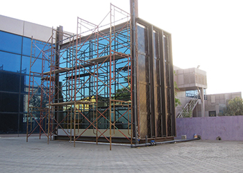 The external test chamber on site.