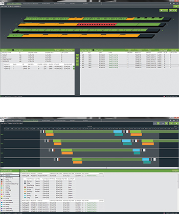 Production planning and scheduling (above) in the FloorMES.