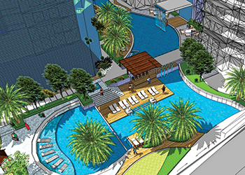 Fontana Gardens ... boasts one of the largest pools in Bahrain.