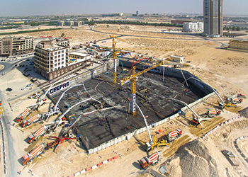 Close to 20,000 cu m of concrete was poured continuously over a period of 42 hours.