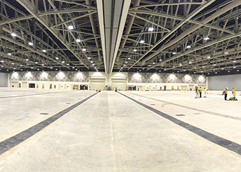 Exhibition halls Two and Three at the OCEC.
