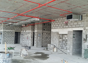 Blockwork is 80 per cent complete.